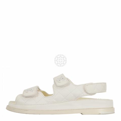 Sell Chanel Leather Dad Sandals White HuntStreet